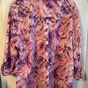 Chico's Pink and Purple Abstract Blouse